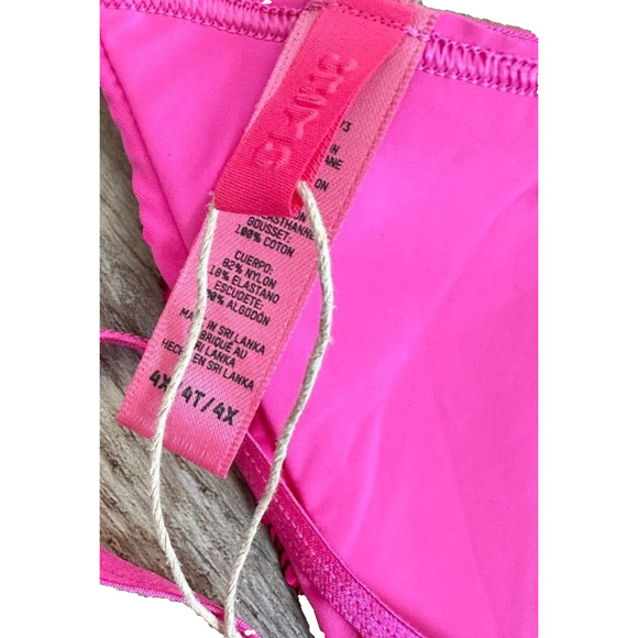 Skims Hot Pink Sequin Swim String Thong Bikini Bottom Size 4X - Picture 4 of 5